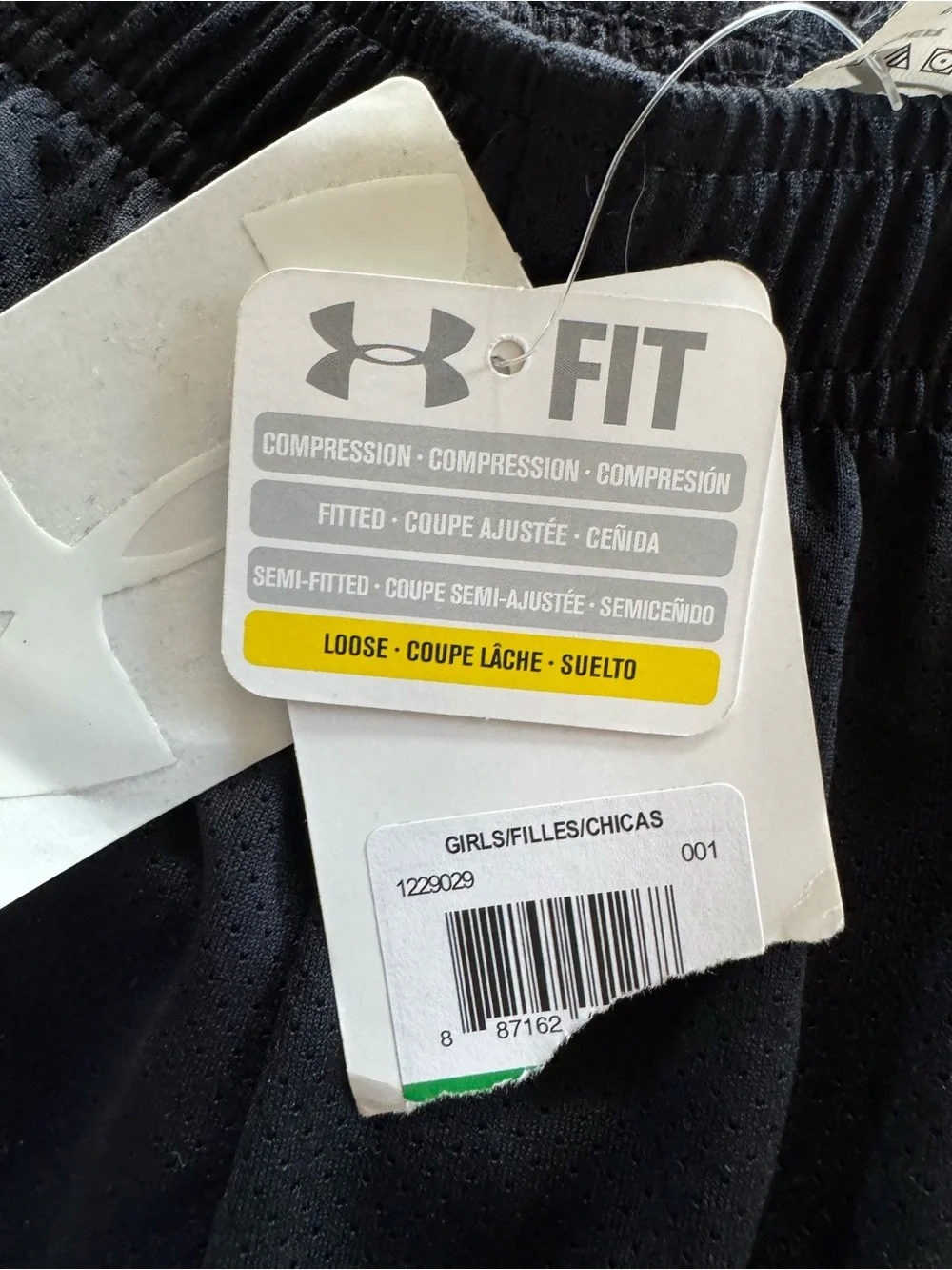 Under Armour Black and White Kids' Athletic Shorts